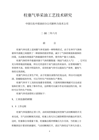 柱塞气举工艺技术研究参考资料