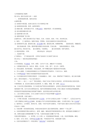 七年级地理复习提纲