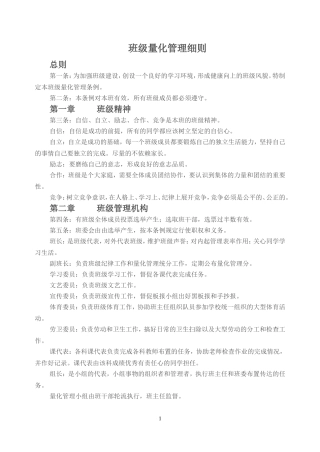 班级量化细则