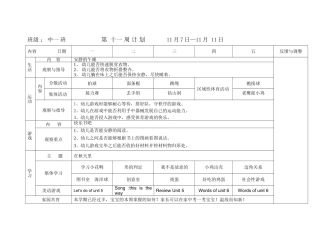 中一班第11周