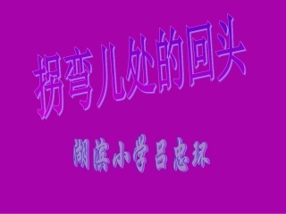 《拐弯儿处的回头》课件