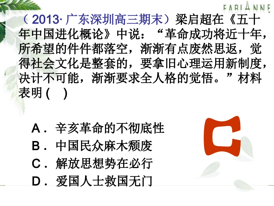 专题十三近代中国的思想解放潮流_第2页