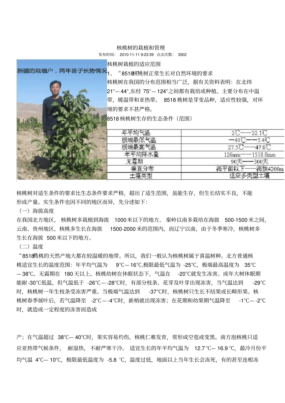 核桃树的栽植和管理_第1页