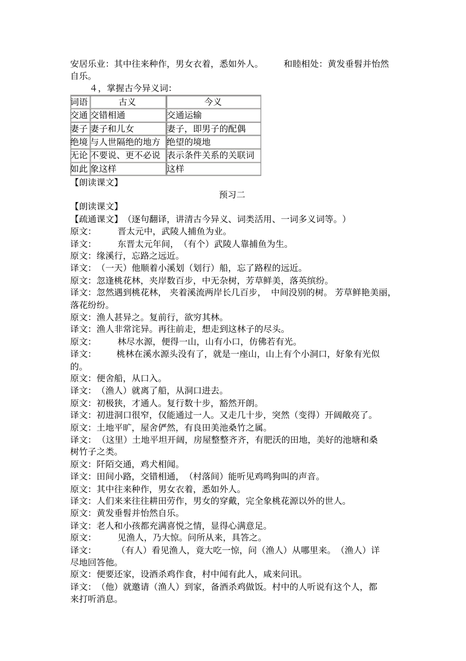桃花源记预习学案_第2页