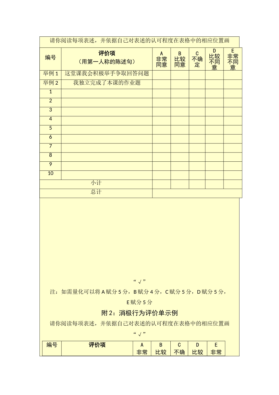 阶段【参考模板】行为态度评价问卷_第3页