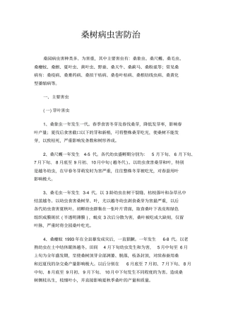 桑树病虫害防治