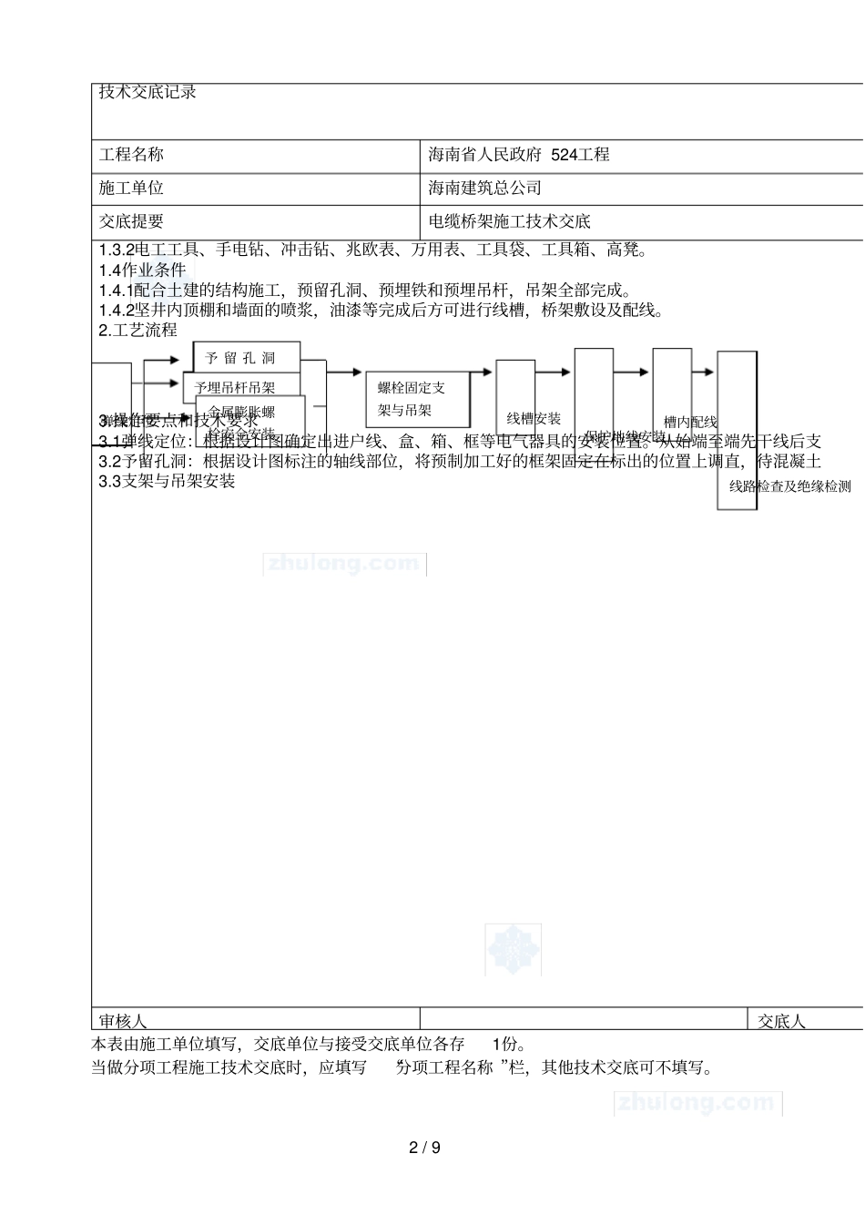 桥架敷设电缆桥架施工技术交底_第2页