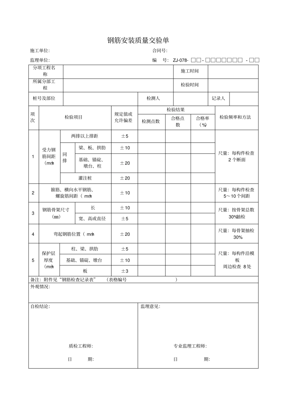 桥梁总体现场质量检验表检验总表_第3页