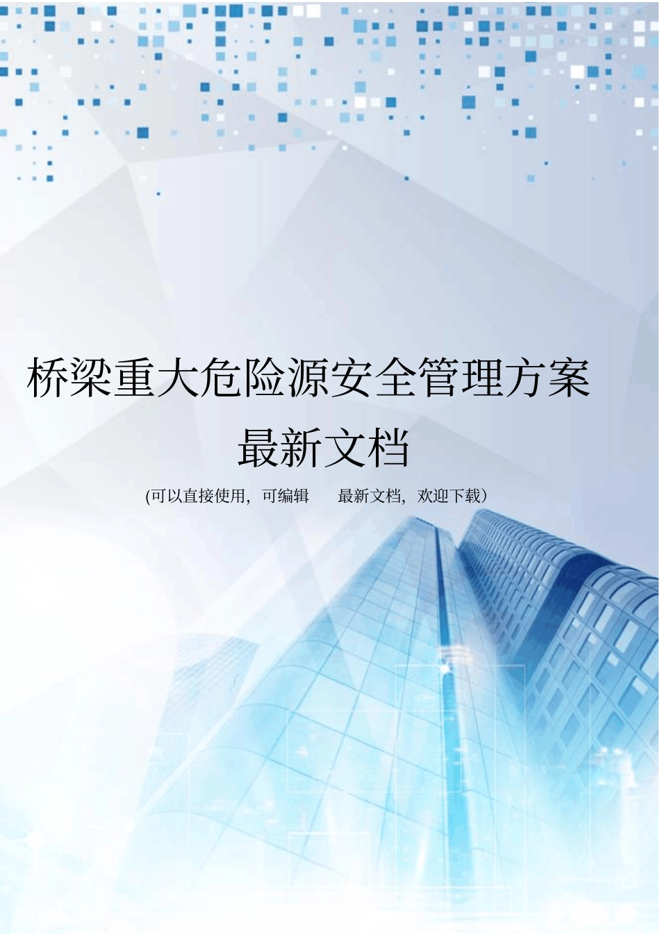 桥梁重大危险源安全管理方案最新文档_第1页