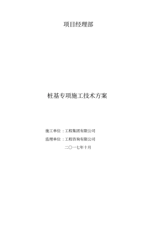 桩基专项施工技术方案培训资料