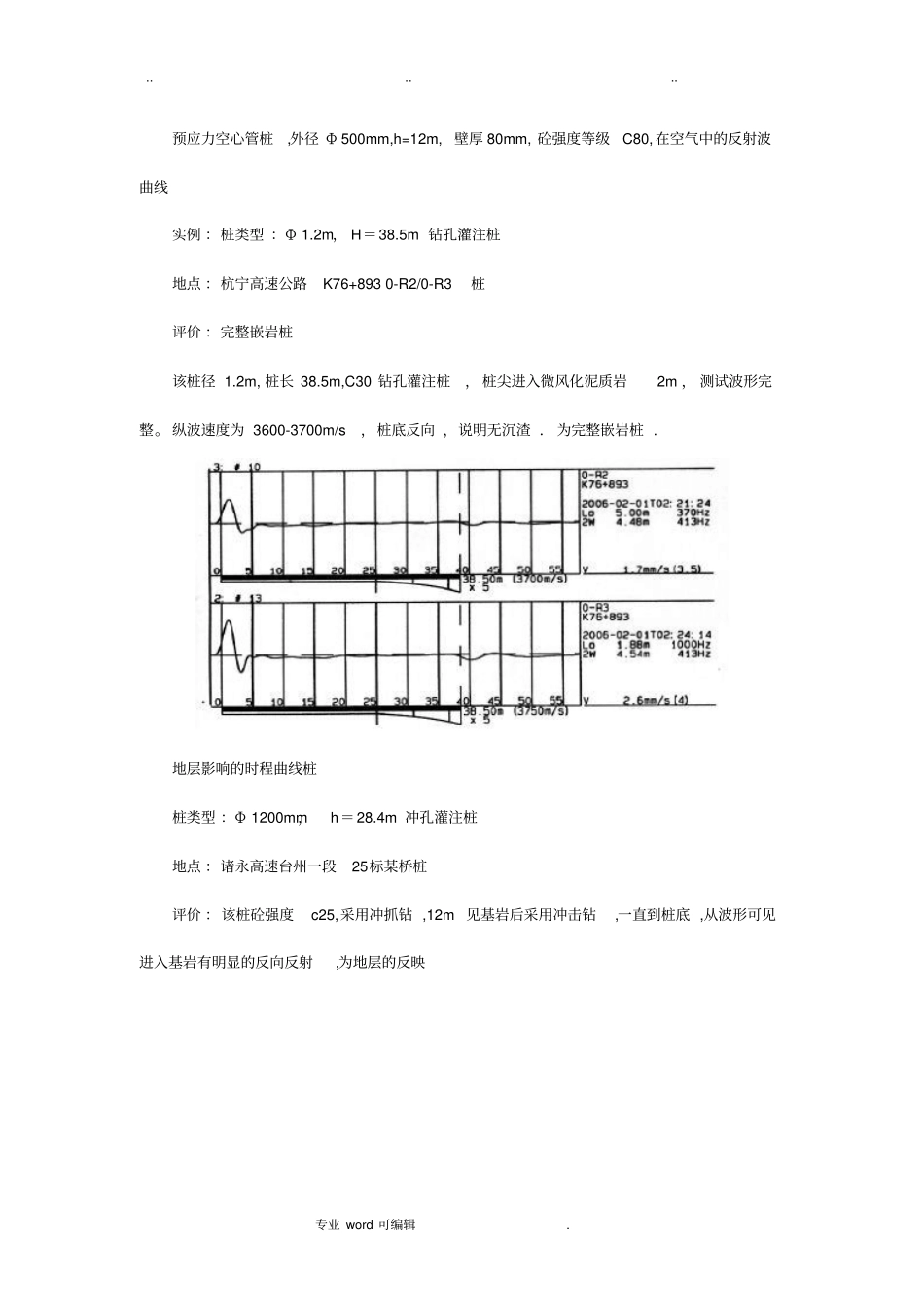 桩基低应变检测曲线实例分析报告_第2页