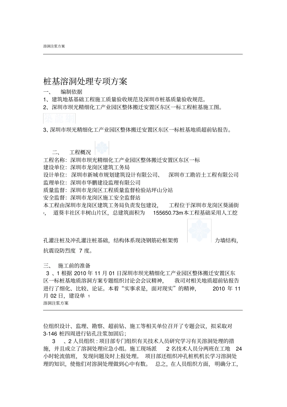 桩基溶洞处理专项方案经专家论证_第1页