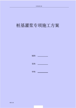 桩基的灌浆专项施工方案设计