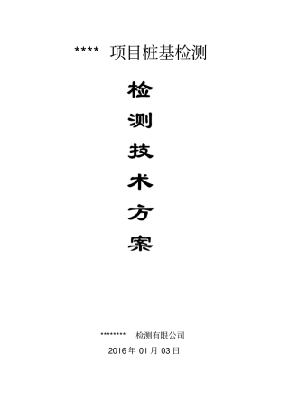 桩基检测技术方案