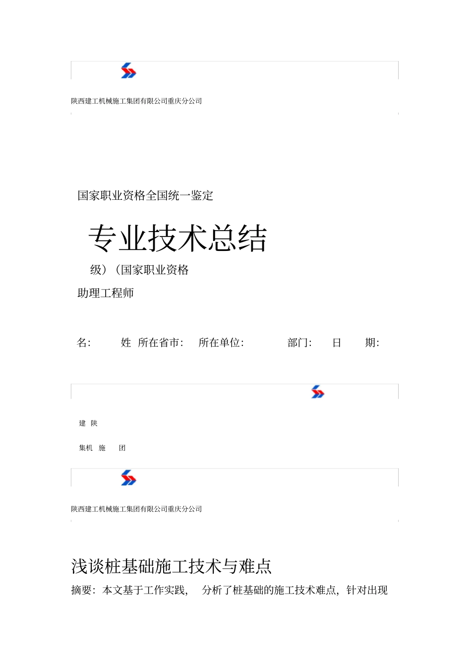 桩基础专业技术总结最终版_第1页