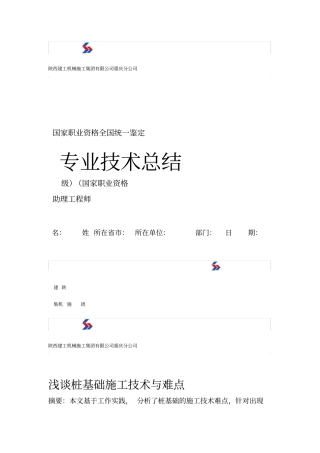 桩基础专业技术总结最终版