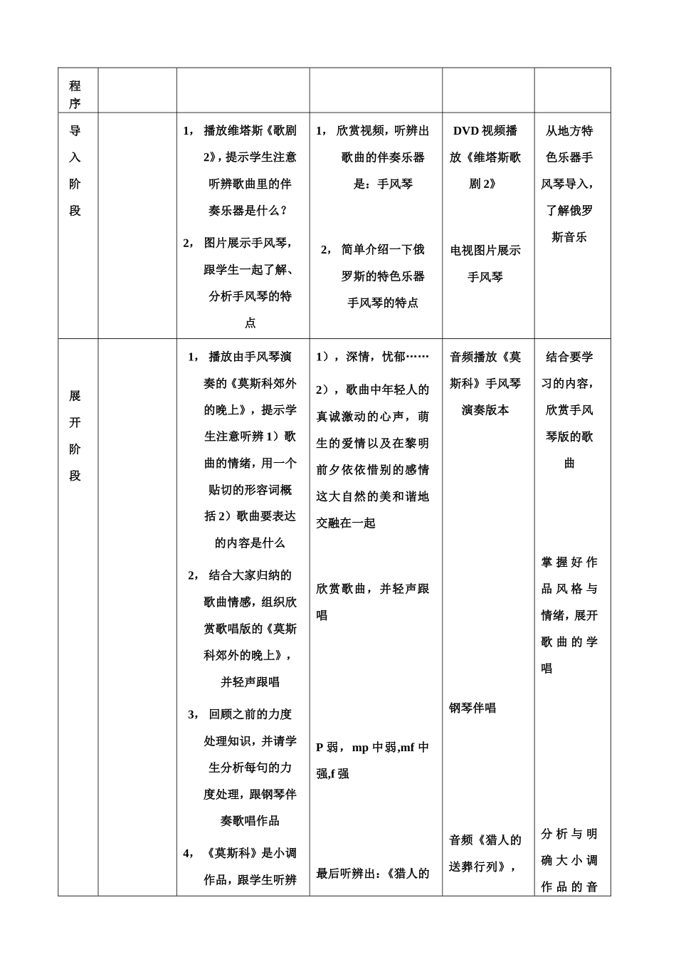《莫斯科郊外的晚上》音乐学科教学设计_第2页