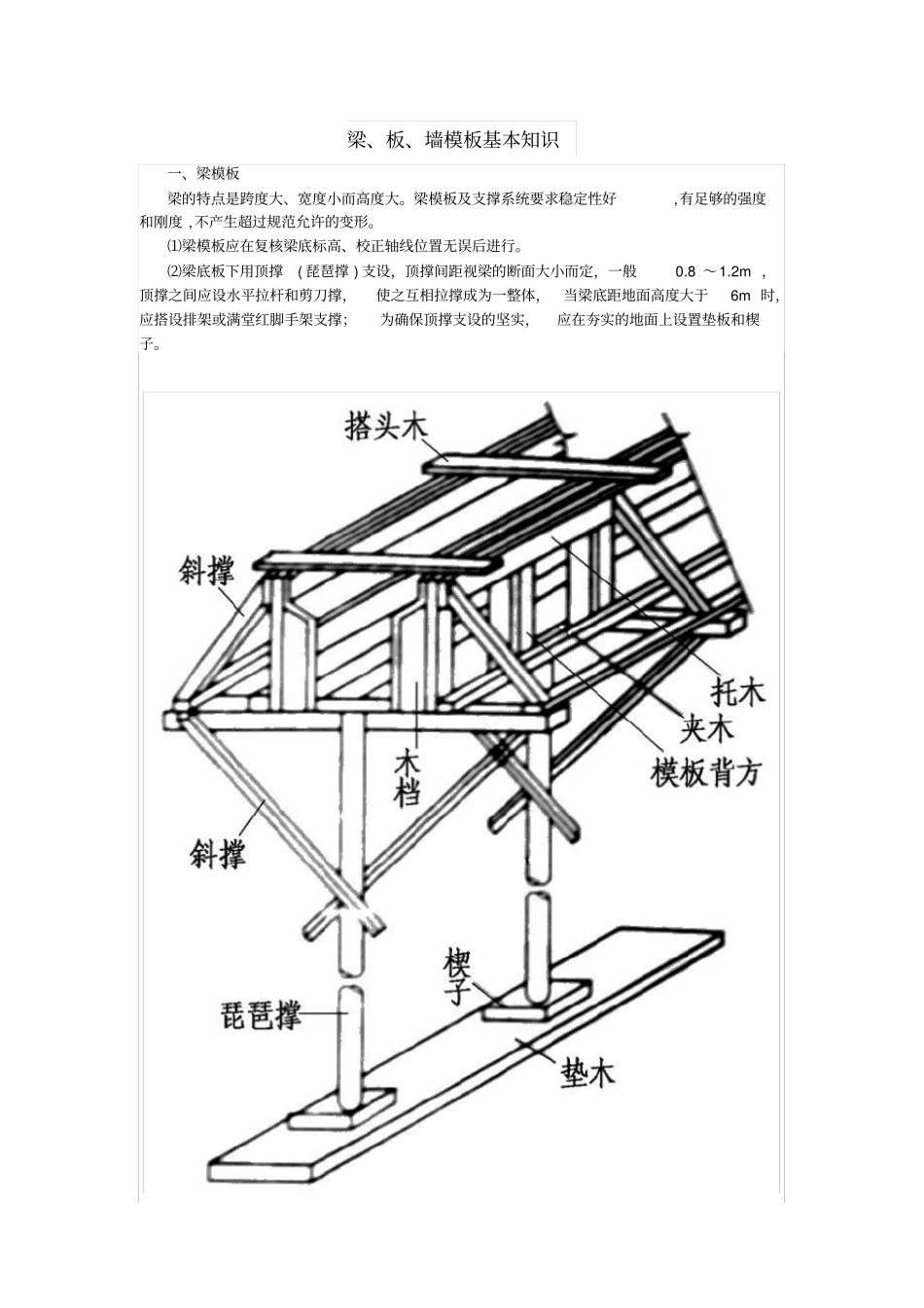 梁、板、墙模板基本知识_第1页