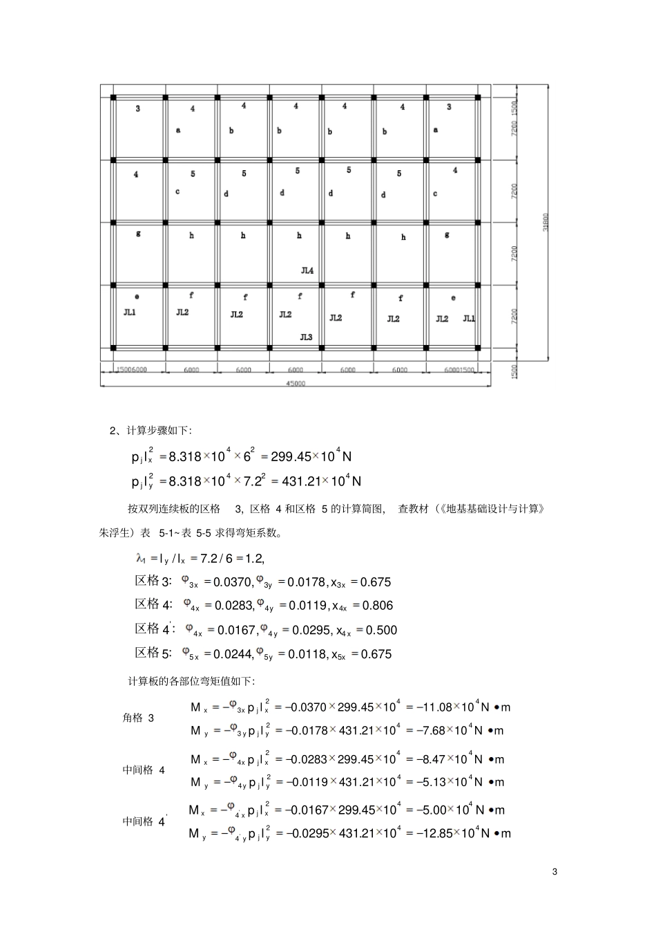 梁板式筏形基础设计-课程设计_第3页