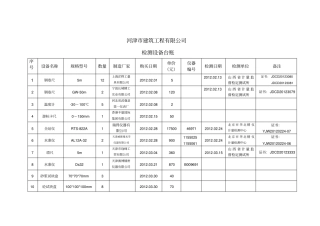 检测设备台账