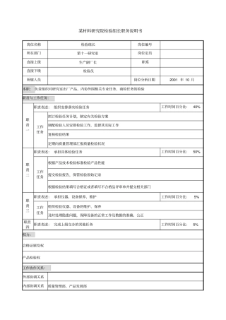 检验组长职务说明书