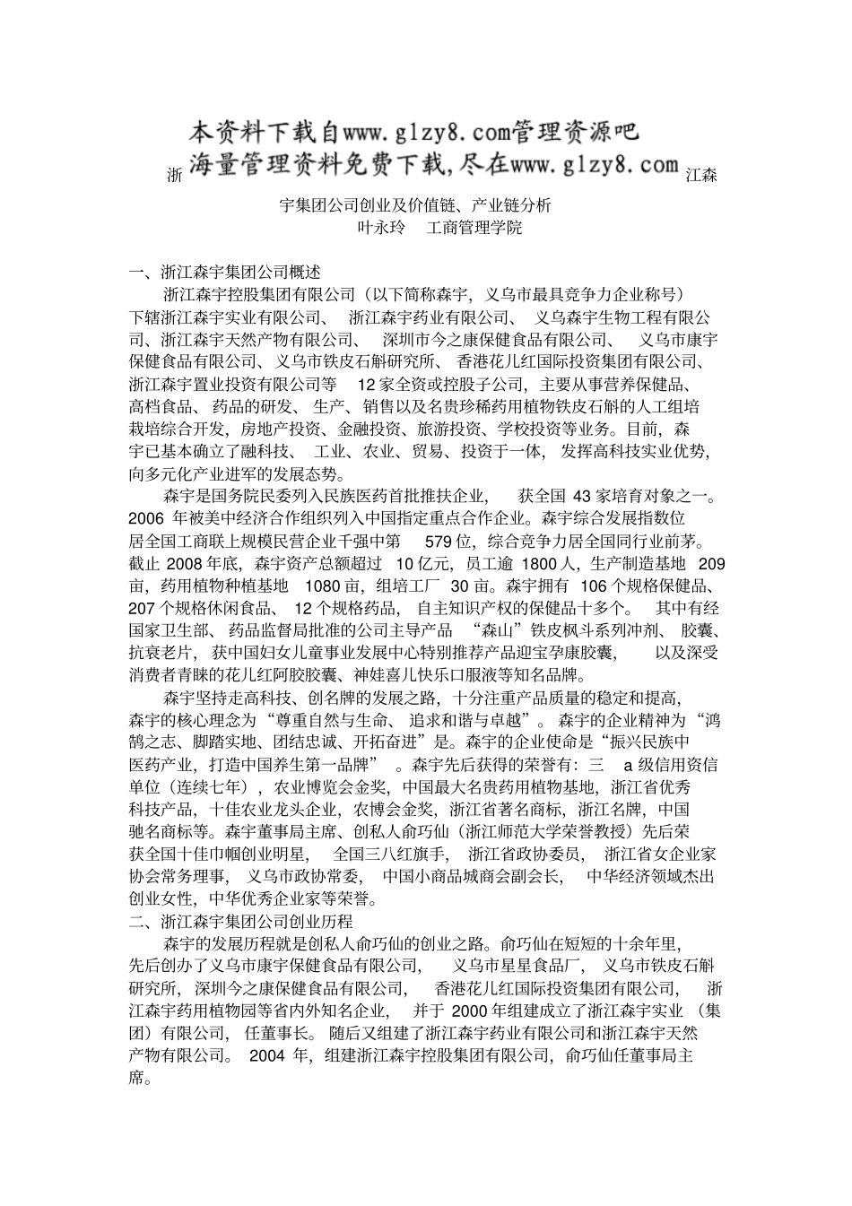 森宇集团公司创业及产业链分析_第2页