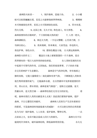 森林防火手抄报资料