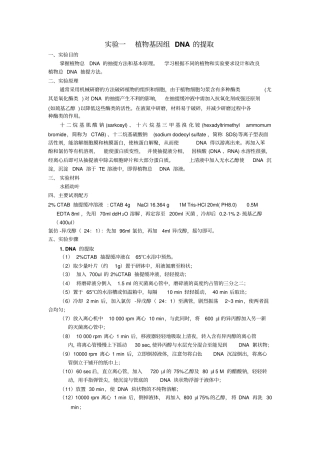 植物DNA和RNA提取方法剖析
