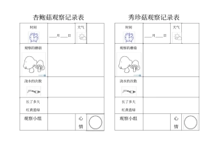 植物观察记录表