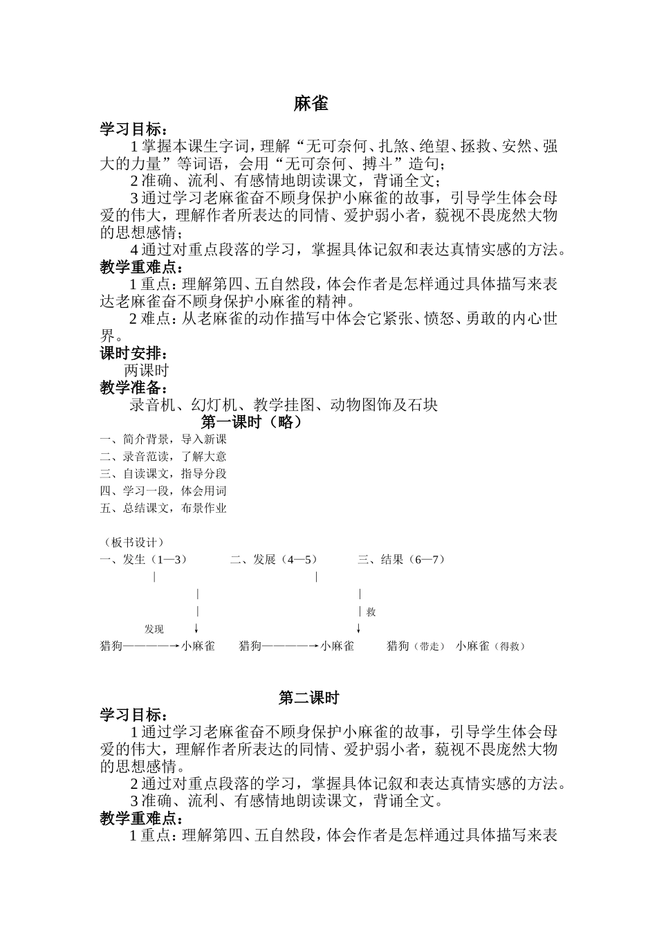 《麻雀》教学设计(68)_第1页