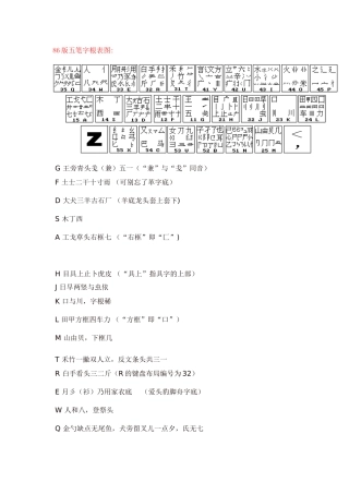版五笔字根表图