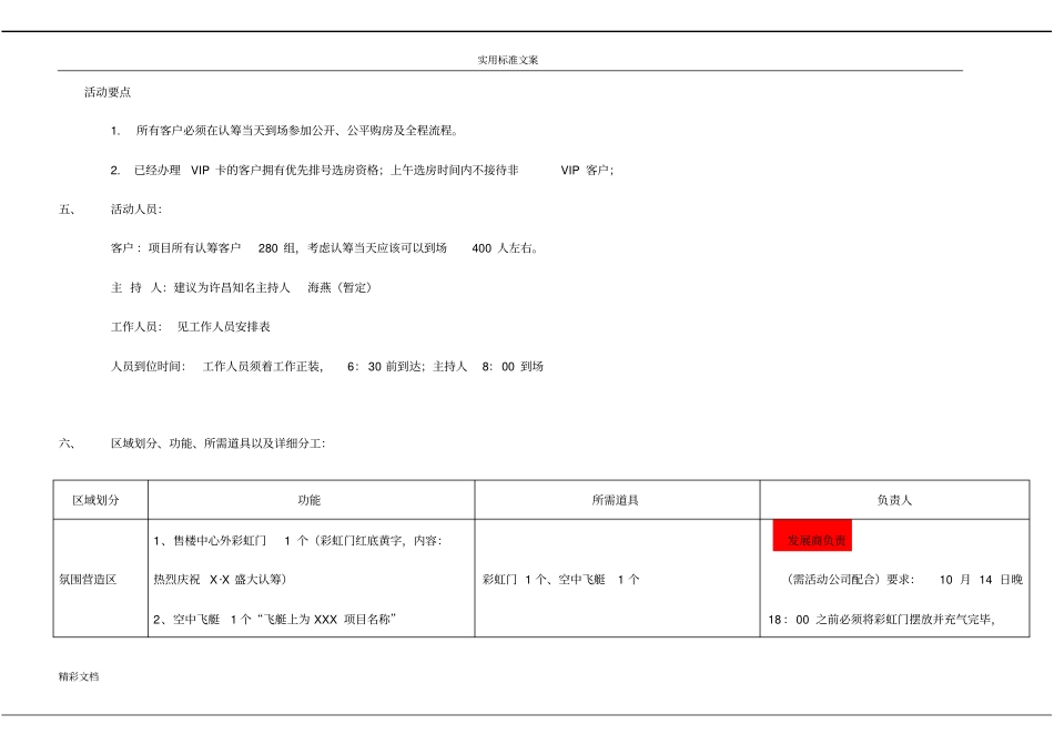 楼盘认筹精彩活动执行方案的设计_第2页