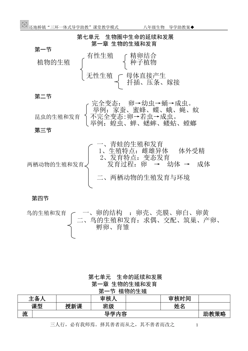 八年级生物下册导学案_第1页