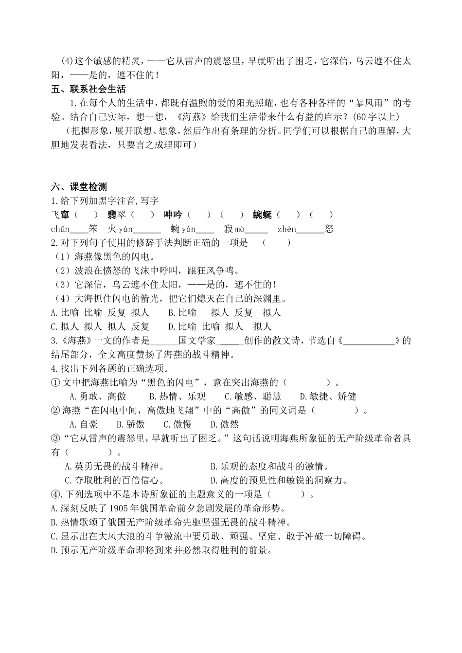 《海燕》学案_第3页