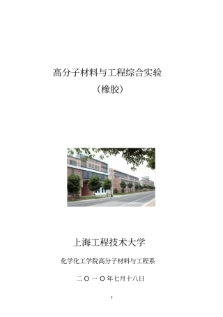 橡胶综合试验指导书