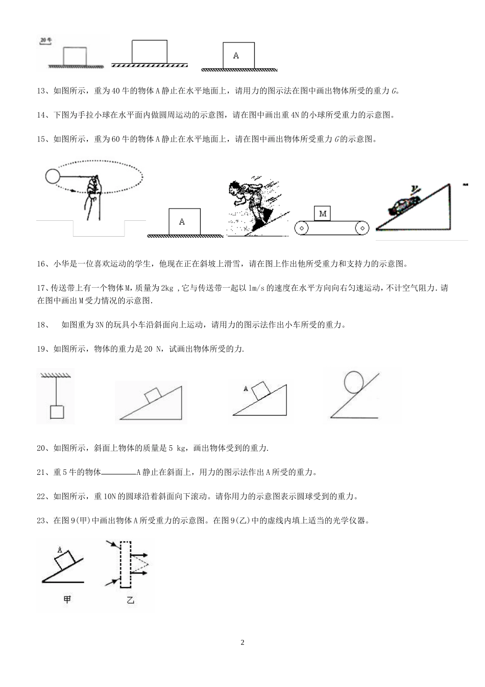 重力作图题专练附答案_第2页