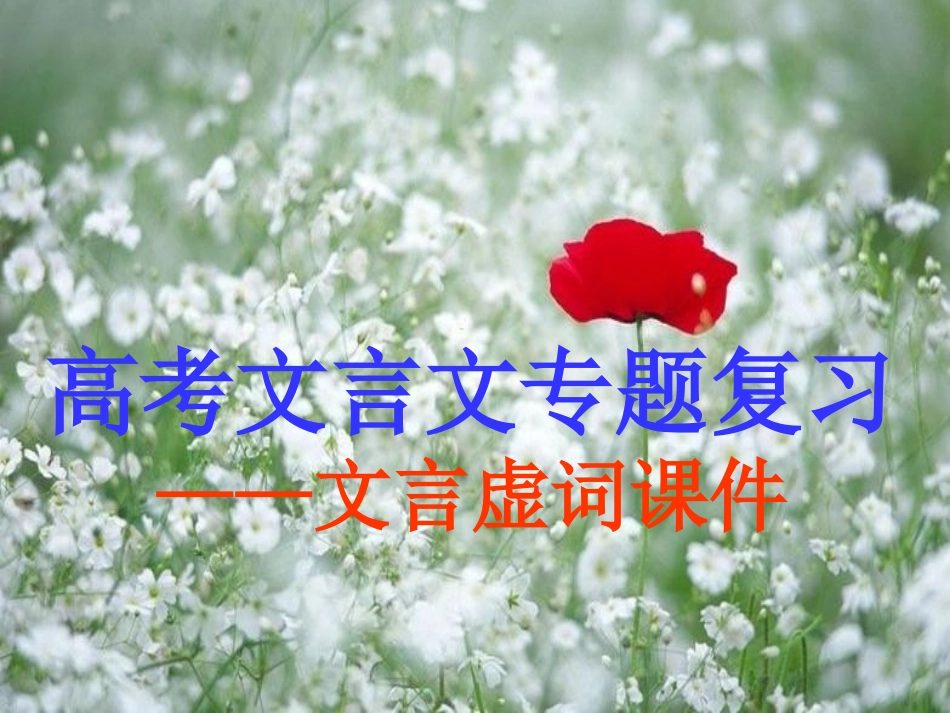 高考文言文专题复习——文言虚词_第1页