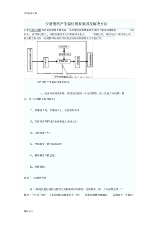 步进电机产生偏位现象原因及解决方法