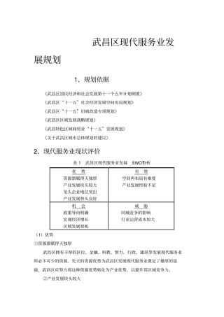武昌区现代服务业发展规划