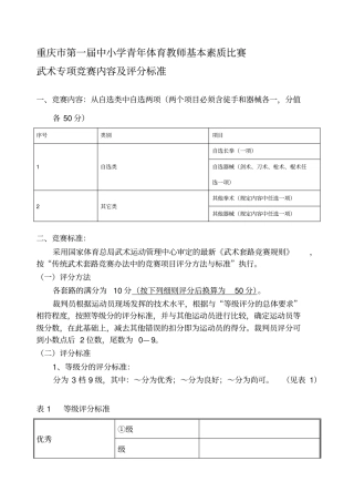 武术专项评分标准