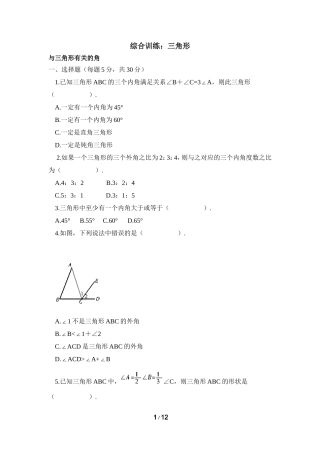 综合训练：三角形