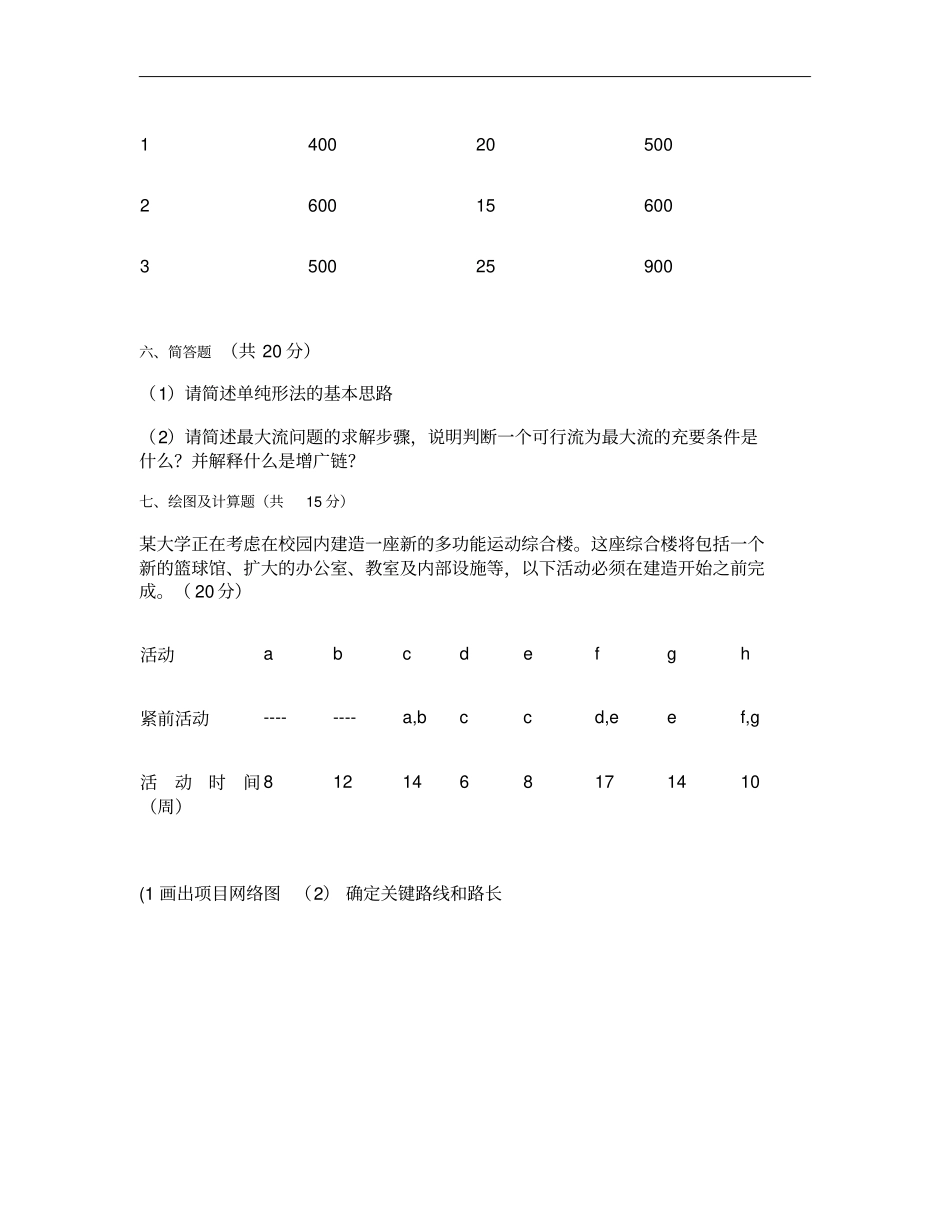 武汉大学珞珈学院运筹学试卷B汇总_第3页