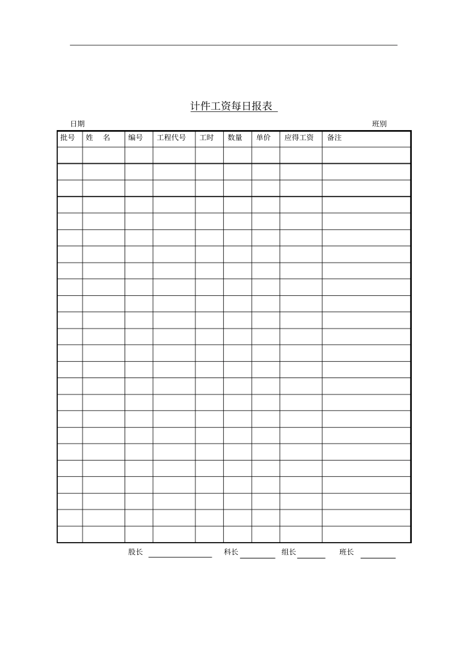 每日计件工资明细报表_第1页