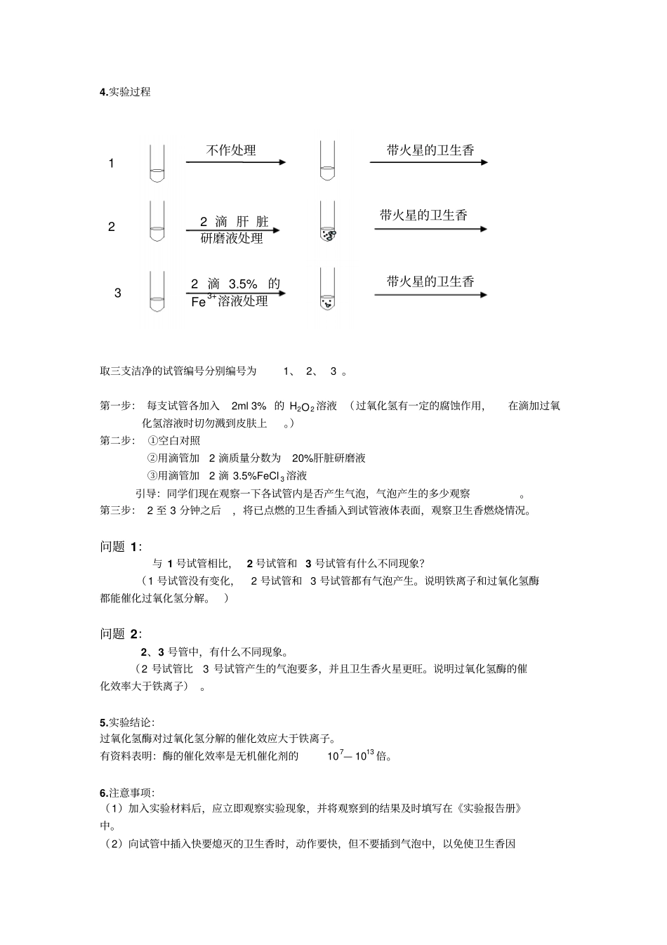 比较过氧化氢酶与铁离子的催化效率_第2页