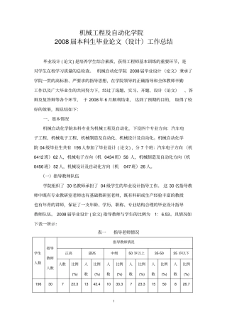毕业设计论文工作总结报告