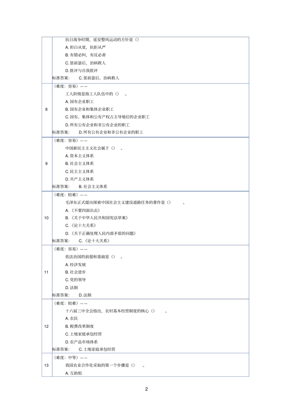 毛概期末考试试题参考资料_第2页