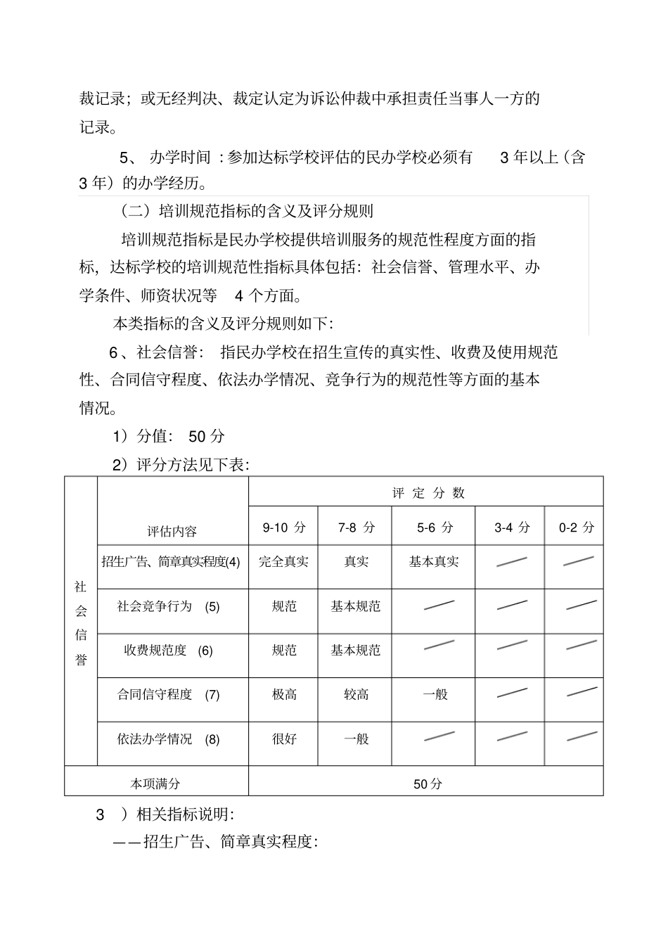 民办职业培训学校诚信等级评定标准-_第2页