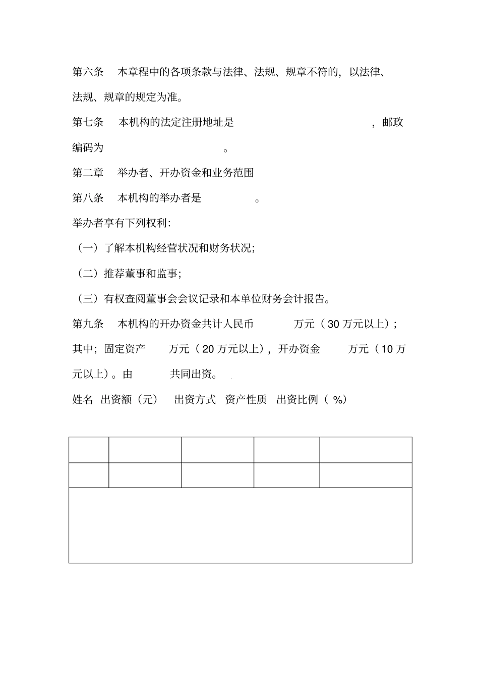 民办职业培训机构章程范本_第3页