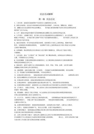 民法名词解释全剖析