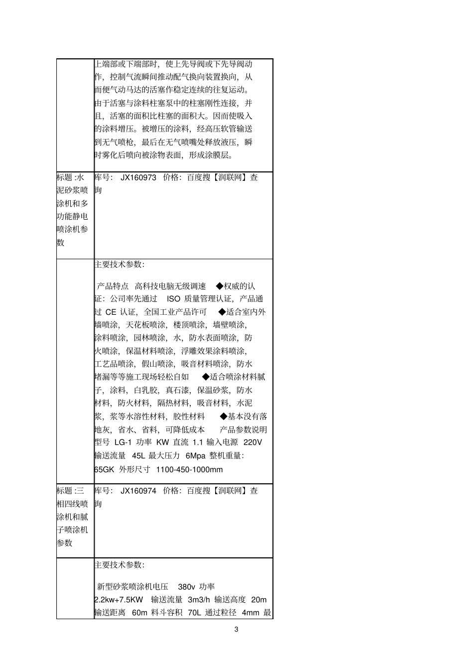 气动柱塞式高压无气喷涂机和多功能静电喷涂机价格备考复习_第3页